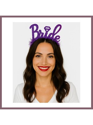 Bezos Mor Renk Bekarlığa Veda Italik Yazı Alyanslı Bride Taç Bzss