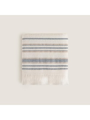 Toptan Budur Derın Bambu El Havlusu 30X50 cm Ekru/marin Mavi