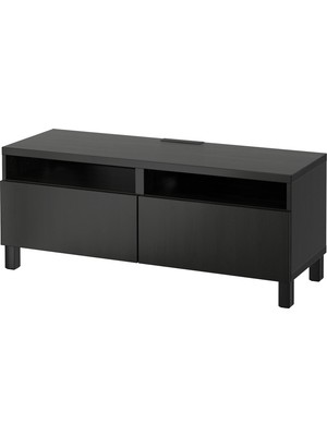 IKEA Venge Tv Sehpası 120X42X48 Cm, 2 Çekmeceli, Raflı