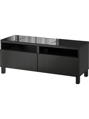 IKEA Venge Tv Sehpası 120X40X48 Cm, 2 Çekmeceli, Raflı
