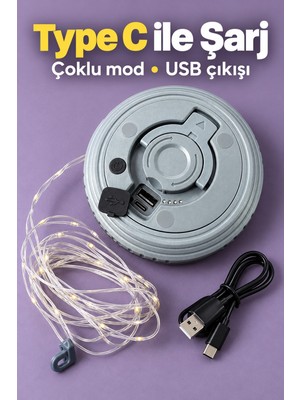 Str Store LED Şeritli Kamp Işığı Type C Şarj Girişli