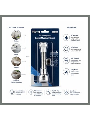 Bezos Musluk Ucu Filtresi 2 Fonksiyonlu 360° Dönebilen (16-19MM) Mmbz