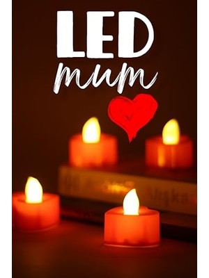 Odea Telvesse 4 Adet Mini LED Mum Seti Pilli Dumansız Alevli Ledli Dekoratif Yapay Mum Dekor Işığı (4 Adet (Kalp Kırmızı 4 Cm))