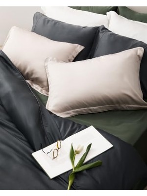 Defne Store x Tencel™ Lyocell 2'li Volanlı Yastık Kılıfı Bej