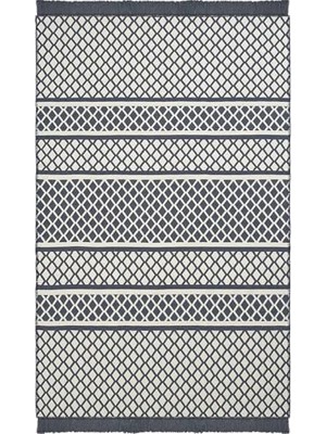 Defne Store Lovely Krem Mavi Kilim Yıkanabilir Çift Taraflı Akrilik Ince Banyo Balkon Mutfak Kilimi