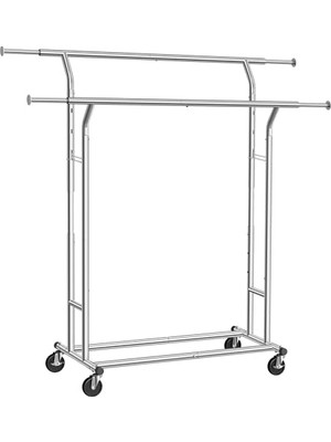 Defne Store Metal Vestiyer Gardırop, 110 Kg'a Kadar Dayanıklı, Uzunluk 129-169 Cm, Krom Kaplamalı HSR12S