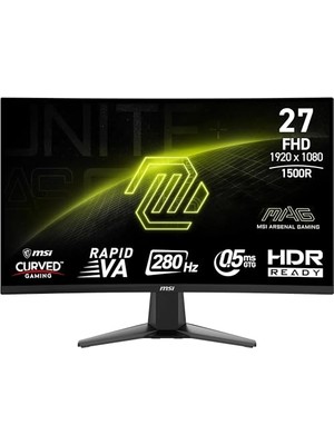 Mey İthalat 27" Mag 276CXF Gaming Monitör, Fhd, Curve 1500R Rapıd Va, 280HZ, 0.5ms (Gtg), Adaptive-Sync, Siyah