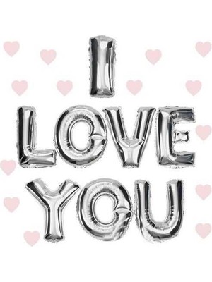Mudanis I Love You Folyo Balon Gümüş Renk 35 cm