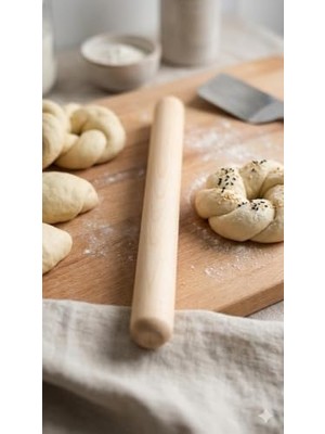 26 cm Ahşap Mini Oklava, Hamur Açma ve Poğaça Çörek Mantı Yapımlarındaki Yardımcınız