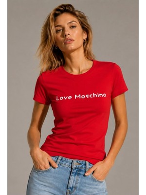 Love Moschino Slim Fit T-Shirt Donna Stretch Cotone