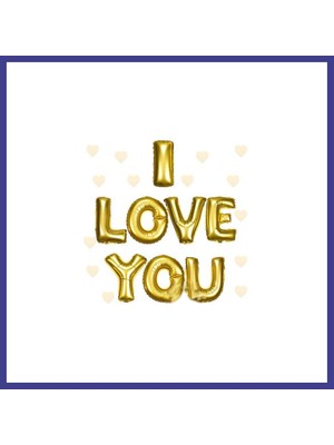 Bezos I Love You Folyo Balon Altın Renk 35 cm Mrl