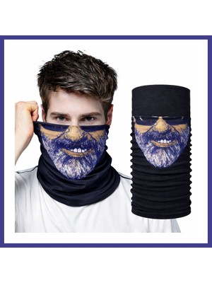Bezos Sakallı Yüz Desenli Baf Buff ? Çok Amaçlı Boyunluk & Maske 1 No Mrl