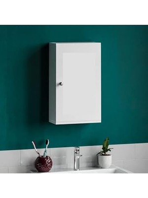 Ertürk Store Tek Kapaklı 2 Raflı Askıda Banyo Dolabı Havlu Dolabı Sabunluk Kiler Dolabı Banyo Üst Dolap