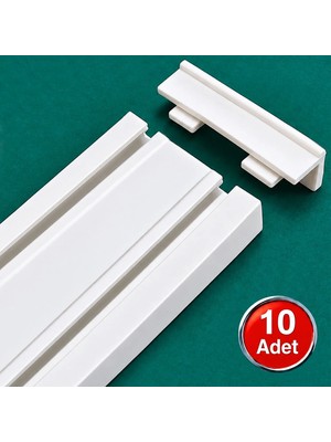 Alet Çantam 2'li Korniş Kapağı Geçmeli Ray Perde Son Kilidi - 10'lu Paket