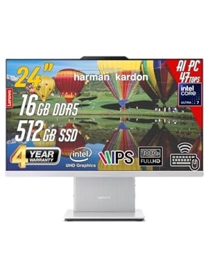 Ertürk Store Ideacentre 24ILL11 Intel Core U7-256V 16GB 512GB 24 Fhd Freedos Beyaz Aı-Powered Aıo Bilgisayar