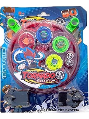 Ertürk Store Metal Fusion Clash Of Tornado Speed Top Stadyum Savaşı 4 Beyler ve 2 Fırlatıcı Tek Pakette (Çok Renkli)
