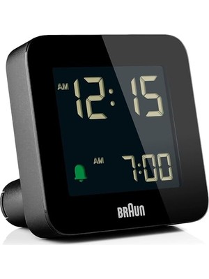 BC09B Dijital Çalar Saat, Erteleme ve Hızlı Ayar Fonksiyonu, Negatif LCD Ekran, Siyah Crescence Alarmı