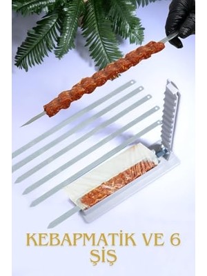 Ertürk Store Şiş ve Kebapmatik Adana Urfa Kebap Kalıbı Aparatı Pratik Hızlı Kebap Makinesi Kutusu, 6 Adet