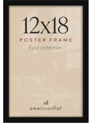 Poster, Cilalı Pleksiglas ile 12X18, Çerçevesi - Epik Koleksiyon - Ahşap Galeri Duvar Çerçeveleri - Duvar Ekranı Için Fotoğraf Çerçevesi - Siyah