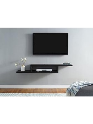 Siyah 100 cm Tv Ünitesi Tv Standı Duvar Rafı Kitaplık