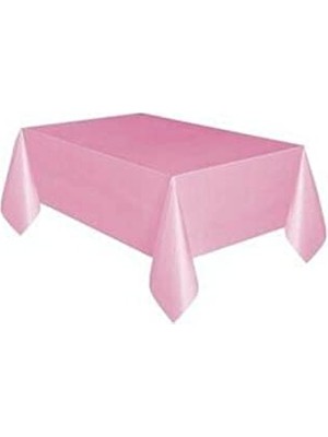 Pembe Doğum Günü Plastik Masa Örtüsü (120X180 Cm)