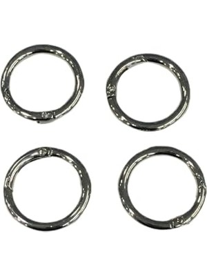 Çanta Halkası Yuvarlak Yaylı Klips 2,5 cm 4'lü Set, Gümüş