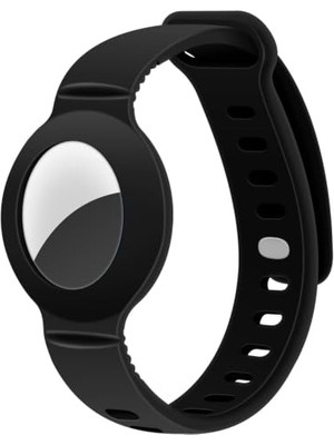 Apple Airtag Kordon Nefes Alabilen Silikon Bileklik Siyah [airtag ile Uyumlu]