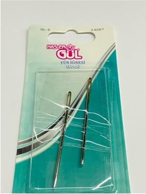 Haşer Gül Yün Iğnesi, Metal, 5 Cm, 2'li Set, Gl-5