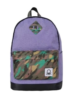 Sırt Çantası, Okul, 40 x 29 x 11 Cm, Mor Kamuflaj, Unisex, Orta