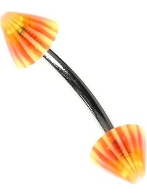 Marmara Avm Moulin Curved Barbel Çelik Spike Piercing TDGR00898, Turuncu