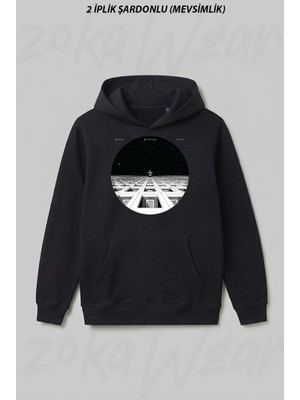 Zoka Wear Blue Oyster Cult Baskil Ön Baskılı Kapüşonlu Sweatshirt