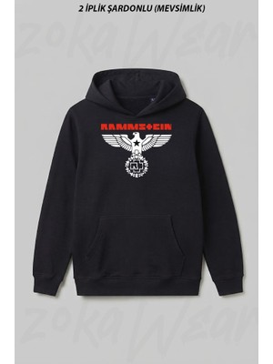 Zoka Wear Eagle Rammstein Ön Baskılı Kapüşonlu Sweatshirt