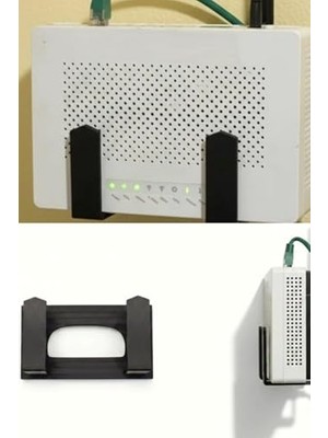 Kadıoğlu Ticaret Kendinden Yapışkanlı Duvara Asılabilir Modem Adsl Wifi Router Saklama Duvara Montaj Kutusu Organizer Raf (Siyah)