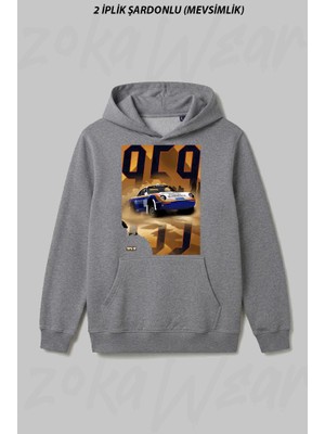 Zoka Wear Porshe 959 Ön Baskılı Kapüşonlu Sweatshirt
