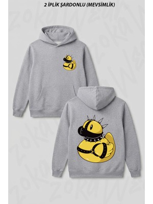 Zoka Wear Ordek Punk Kemer Ön Arka Baskılı Kapüşonlu Sweatshirt