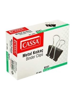 Kadıoğlu Ticaret Metal Kıskaç Binder Clips, 41 Mm, 12'li Set, Siyah