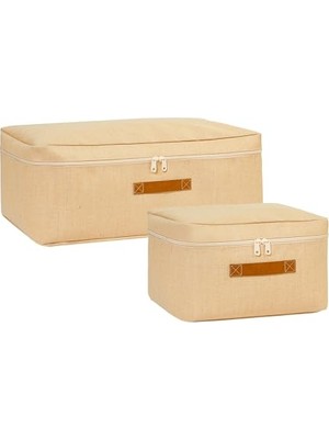 Trendexa 2'li Jüt Keten Hurç Set 30 x 22 x 18/52 x 28 x 21 cm
