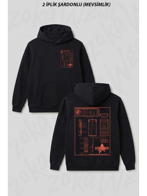 Zoka Wear Discovery Communicator Schematics Poster Ön Arka Baskılı Kapüşonlu Sweatshirt