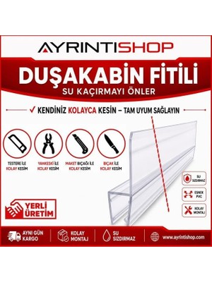Trendexa Suluk, Ayrıntıshop Duşakabin Alt Fitil Conta Uzunluk 60 cm - 6 mm ile 8 mm Camlar Için (100 Cm) (100 Cm)