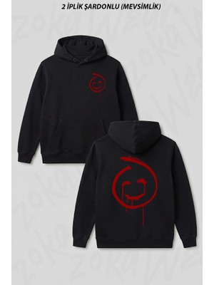 Zoka Wear Red John The Mentalist Ön Arka Baskılı Kapüşonlu Sweatshirt