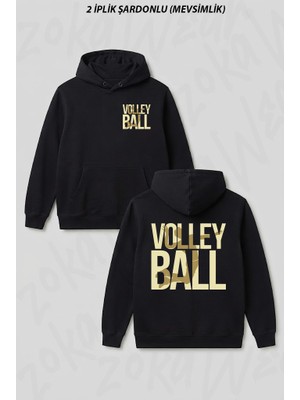 Zoka Wear Voleybol - Volleyball Baskili Ön Arka Baskılı Kapüşonlu Sweatshirt