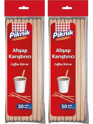Trendexa Ahşap Kariştirici 50'li 2'li Set