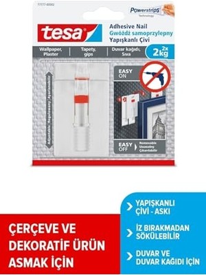 Trendexa Iz Bırakmadan Sökülebilir Yapışkanlı Askı - Çivi, 2 kg x 2 Adet, Duvar ve Duvar Kağıdı Için
