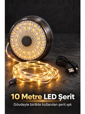 Burada Bulabilirsin Şarjlı Kamp Lambası ve Çok Modlu LED Şerit Işık