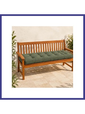 Bezos Kapitone Bank Minderi · 100 × 45 × 4 cm | Haki | Dış Mekân Mrl