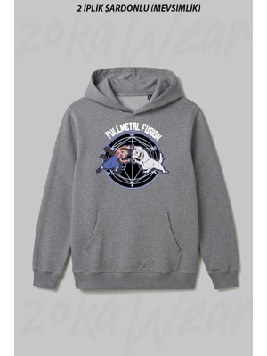 Zoka Wear Fullmetal Alchemist Fusion Nina Dog Dance Memes Ön Baskılı Kapüşonlu Sweatshirt