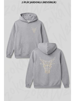 Zoka Wear Boga Burcu Ön Arka Baskılı Kapüşonlu Sweatshirt