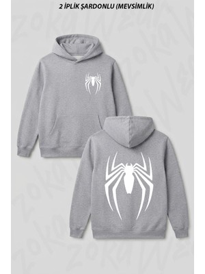 Zoka Wear Marvel Orumcek Adam Spider Ön Arka Baskılı Kapüşonlu Sweatshirt