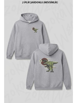 Zoka Wear Godzilla Ön Arka Baskılı Kapüşonlu Sweatshirt