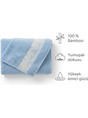 Büyük Banyo Havlusu, Mavi 100% Bambu Emici Yumuşak Hızlı Kuruyan Yüksek Kaliteli Bamboo Spa Plaj Havlu 97 * 147 cm